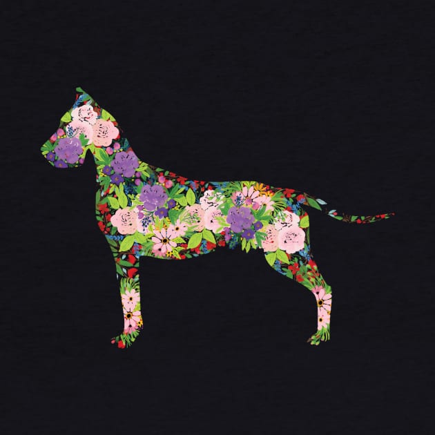Floral Great Dane by tribbledesign